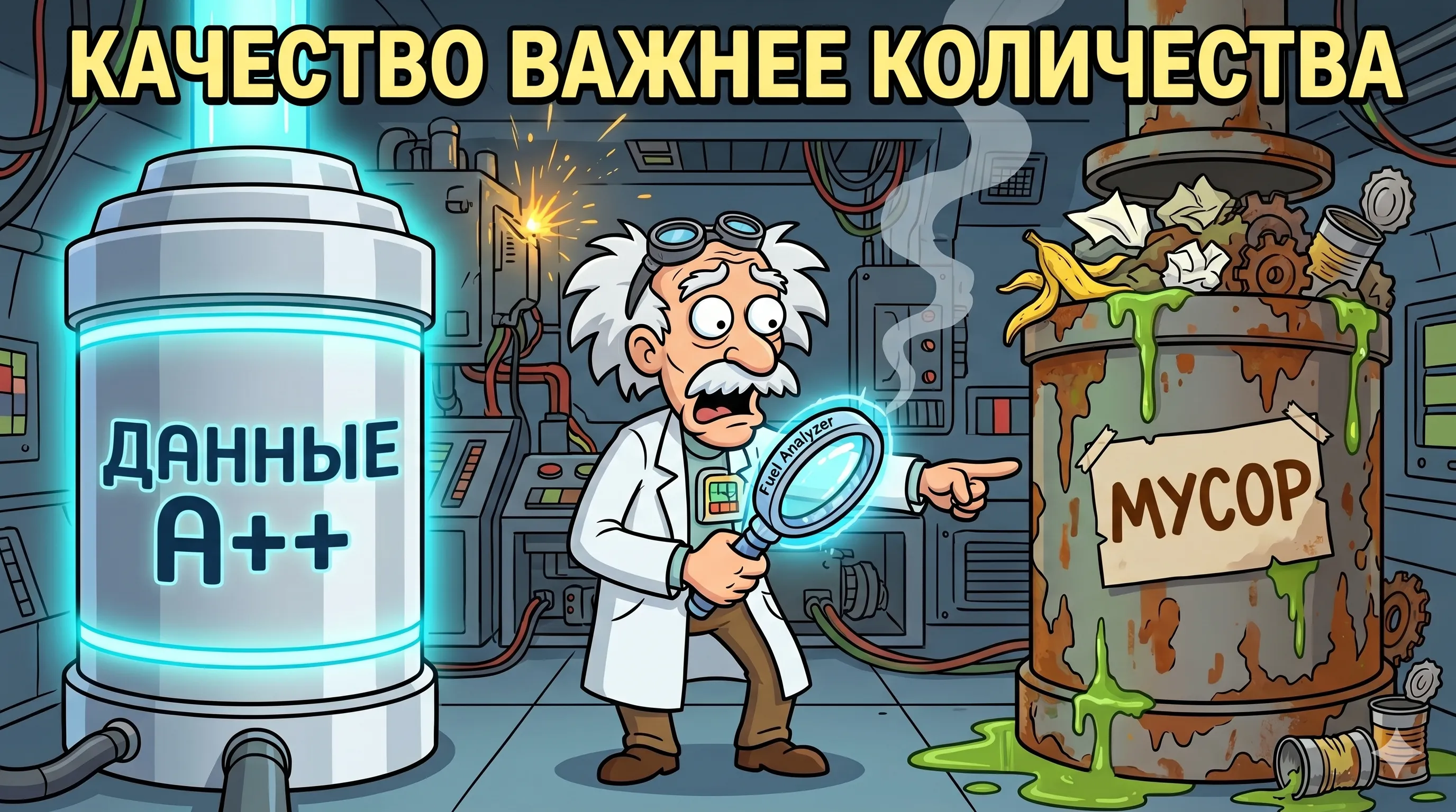 Космическое топливо: почему качество — ваша единственная надежда - Понимание качества данных в ИИ: почему 1000 чистых примеров лучше, чем 1 000 000 зашумленных, и как «мусор» портит вашу модель.
