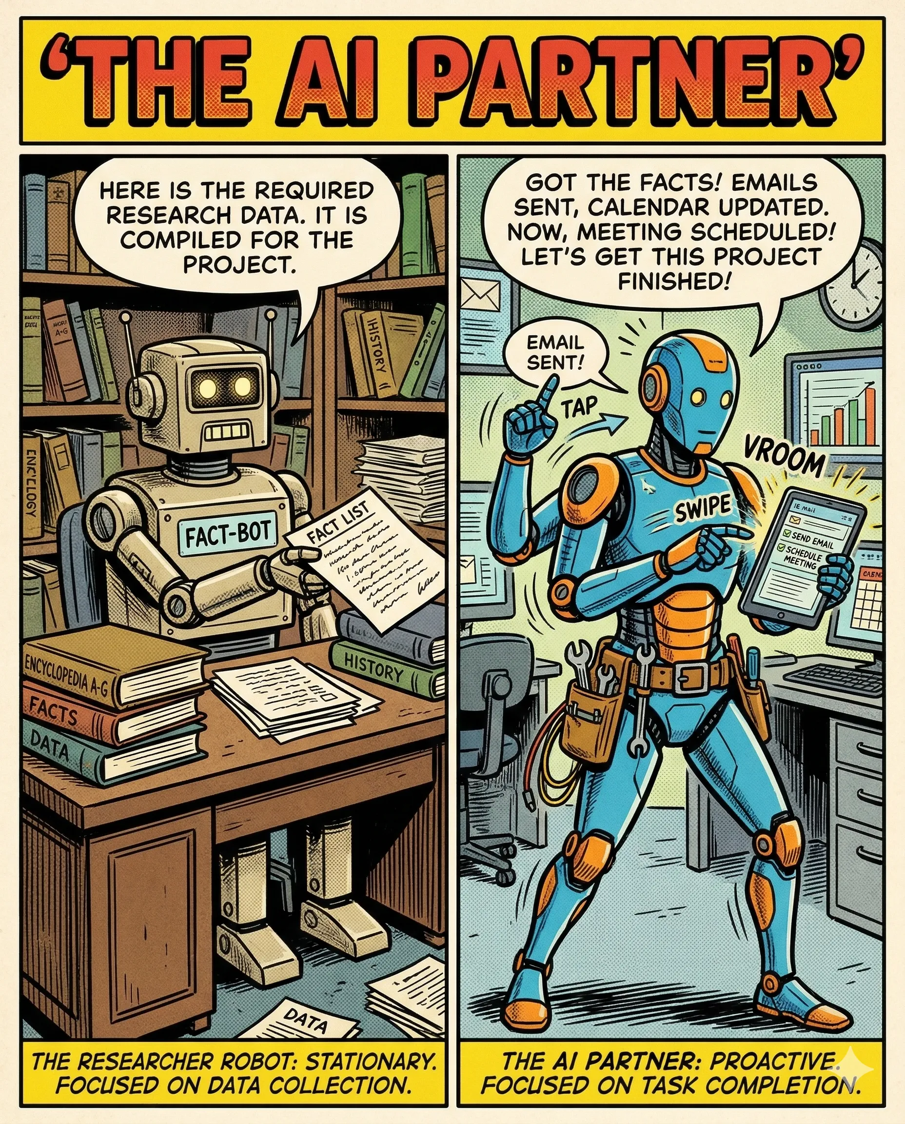 AI That Does Stuff: Actual Stuff - How Agentic AI moves beyond answering questions to planning and executing multi-step tasks using external tools — turning a chatbot into a teammate.