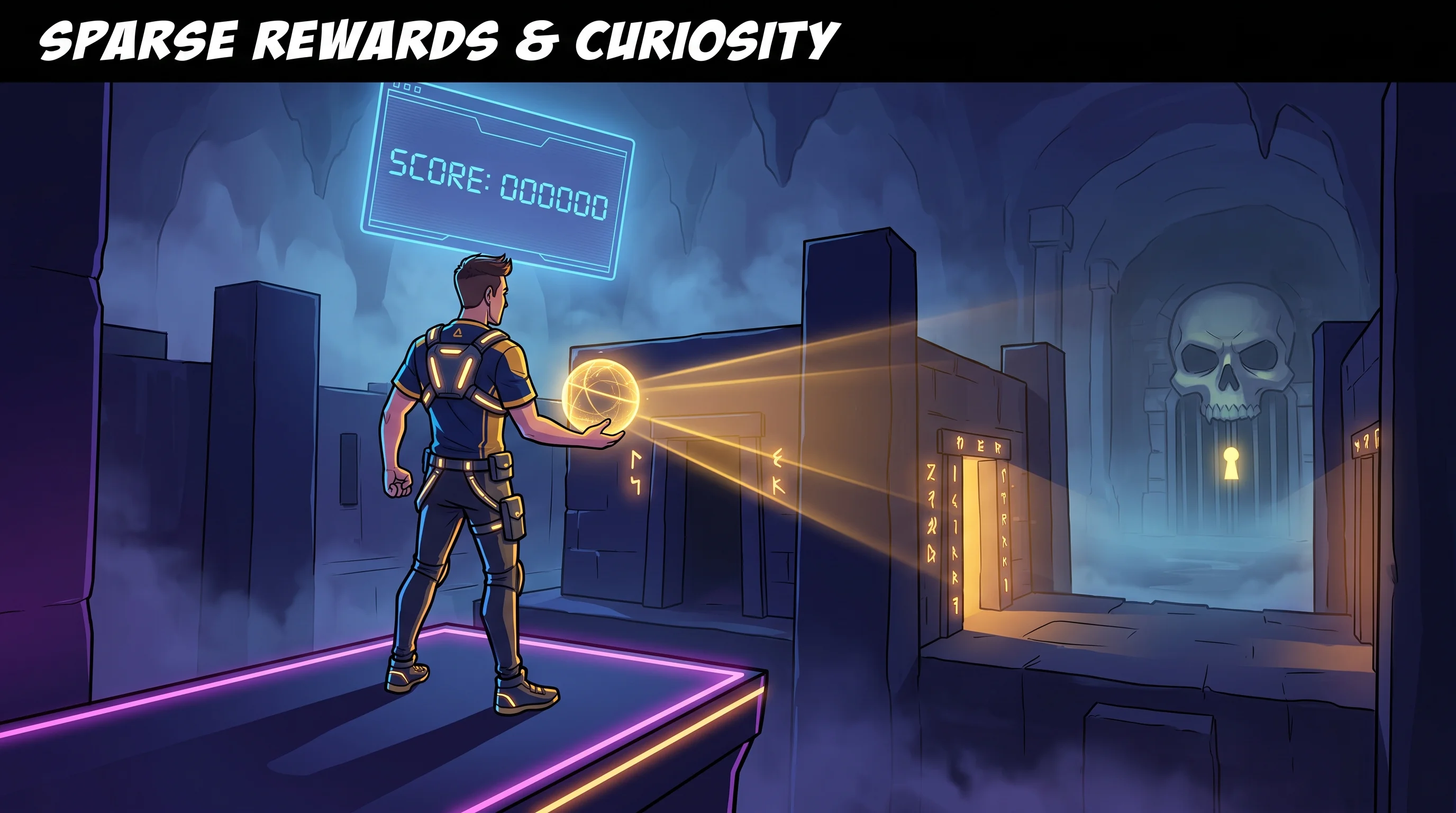 Sparse Rewards & Curiosity: How AI Navigates the Zero-Score Labyrinth - How curiosity-driven exploration and intrinsic motivation save reinforcement learning agents from getting lost in zero-score labyrinths.
