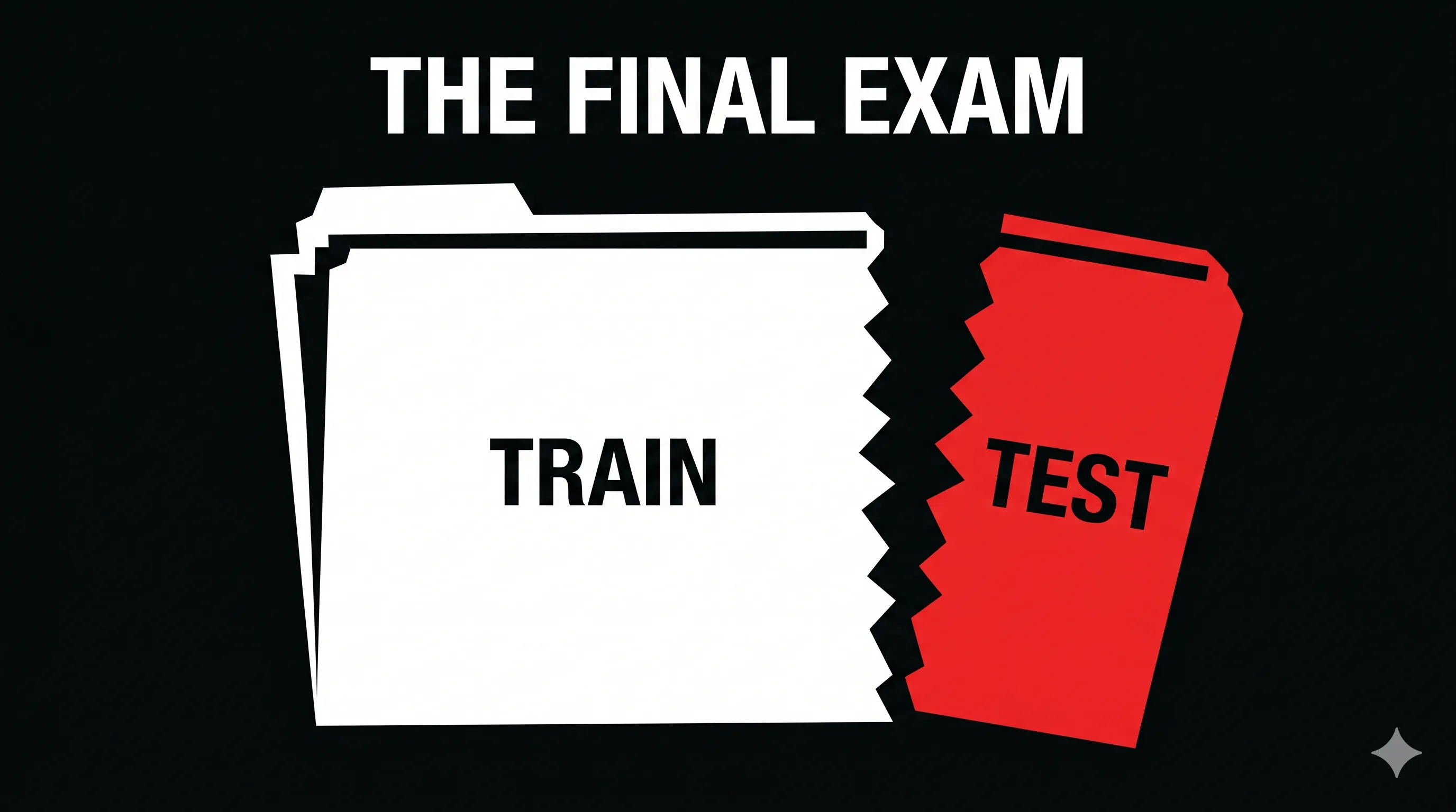 The Final Exam: Preparing for the Unknown - Understanding Train and Test Sets: Why splitting data is the only way to prove your AI is actually learning, not just copying.