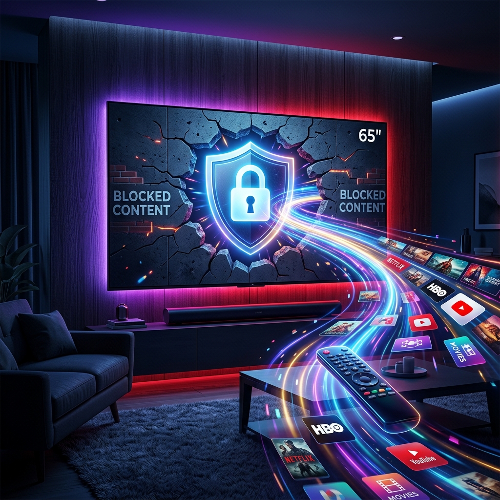 How to Watch YouTube on Apple TV and Android TV in 2026 - YouTube is blocked, but watching it on a phone screen is miserable. Here is how to install VLESS proxy clients on Apple TV and Android TV.