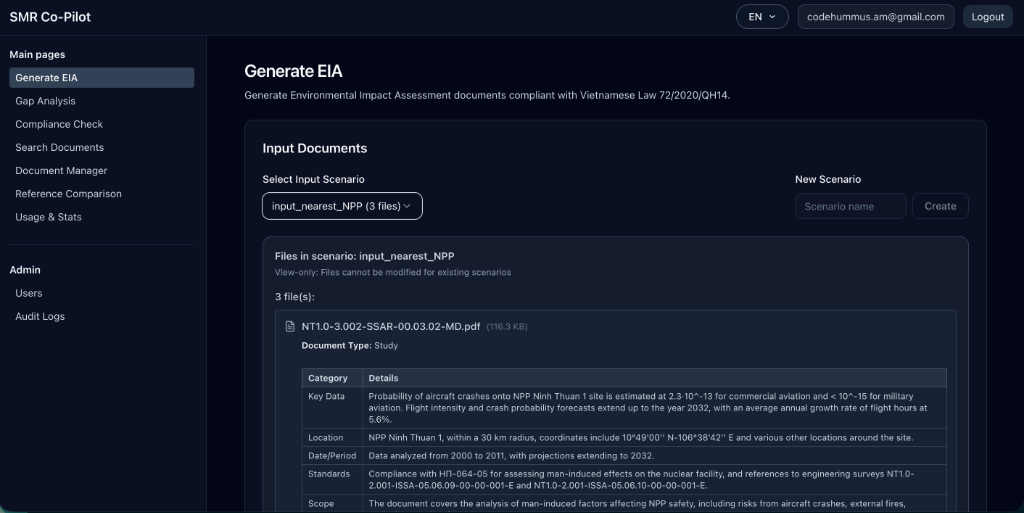 EIA Generation and Gap Analysis